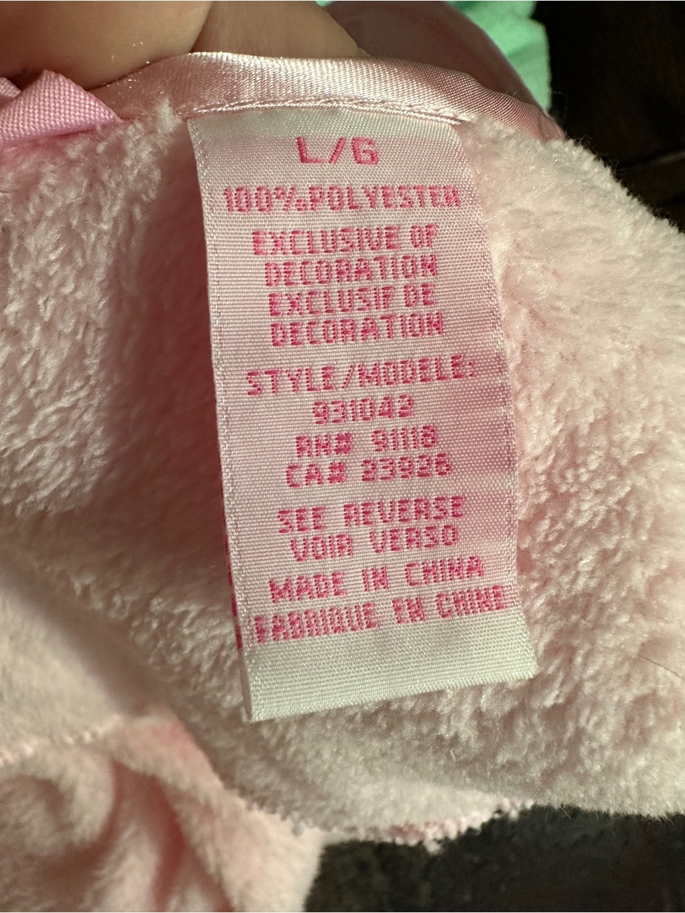 Pink Chenille House Coat Robe Floral Embroidered Button Front Pockets size L - Picture 8 of 9